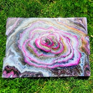 'By Any Other Name' Embellished Acrylic Paint Pour